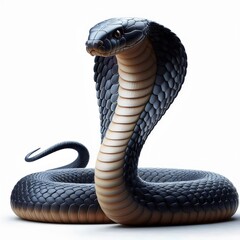 Fototapeta premium Cobra on white background, isolated snake