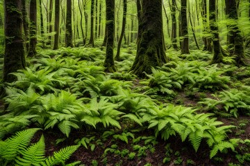 Fototapeta premium green forest in the morning