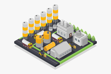 Concrete cement production isometric