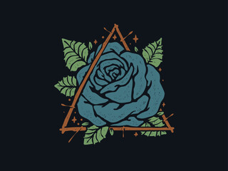 Rose Blue EPS Vector Design