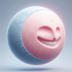A whimsical, smiling moon character featuring a playful design, perfect for children's themes, animation projects, or any creative digital content.