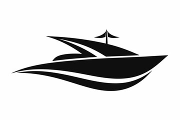  Boat logo design vector silhouette black color