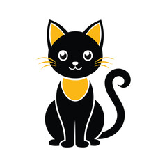 Cat silhouette color vector image Art & Illustration.
