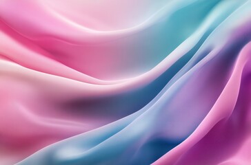Obraz premium Soft pink and blue silk fabric draped in gentle waves in natural light