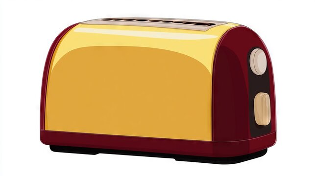 recommend clip art: Designed in a flat design style, the image of a toaster on a white background represents a kitchen appliance
