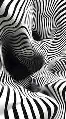 High Contrast Abstract Geometric Patterns with Organic Textures in Minimal Black and White Design