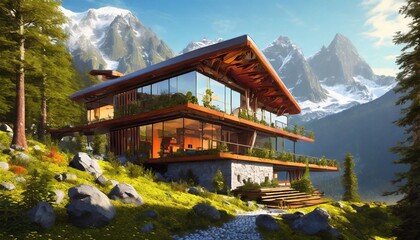 Obraz premium house in the mountains