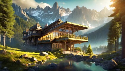 Obraz premium house in the mountains