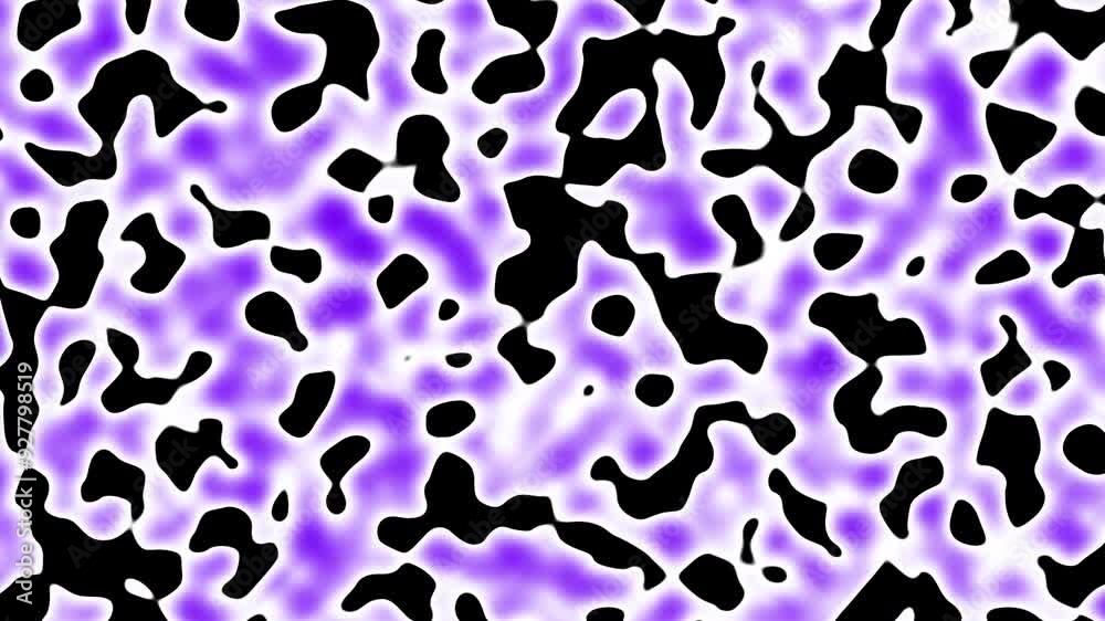 Fototapete Abstract lilac and black motion background. Dynamic animated loopable lilac purple background video with wavy texture.
