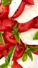 mozzarella tomato and basil with olive oil