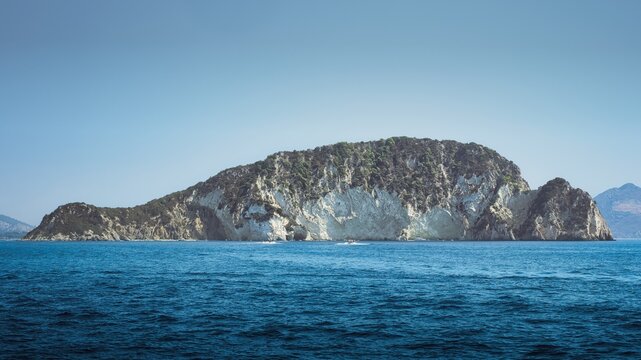 Marathonisi also called Turtle Island is situated in the bay of Lagana, Greece