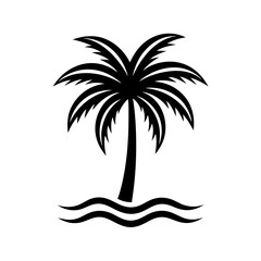 Create a minimalist palm tree logo in art vector