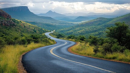 Fototapeta premium Winding Road Through Mountains