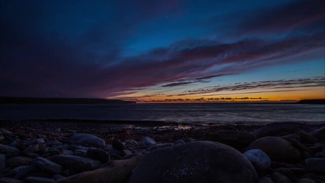 4K Time Lapse of the Hole of row on the Skaill Beach near Skara Brae in Orkney