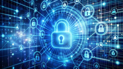 Obraz premium Background with protecting data or lock from cyber attack, safe lock, lock data for safe
