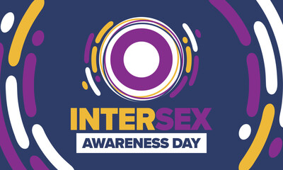Obraz premium Intersex Awareness Day. Human Rights. Internationally observed event. Celebrate annual in October 26. Intersex people community. Freedom and solidarity. Poster, card, banner and background. Vector