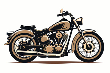 motorcycle retro bike silhouette vintage vector