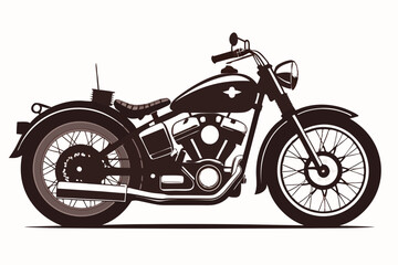 motorcycle retro bike silhouette vintage vector