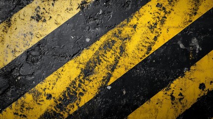 Fototapeta premium Yellow black warning sign board on city background 