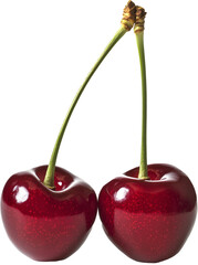 Red juicy cherry on isolated background Generative AI