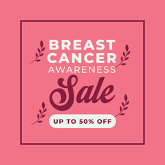 breast cancer awareness sale banner template promotion design for business.