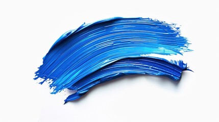 Blue Paint Stroke on White Background