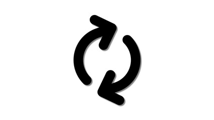 Recycle or update symbol. Refresh sign on white background. Recycle icon with rotating arrows.