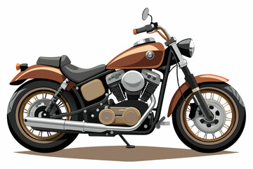 vintage harley davidson motorcycle vector illustration