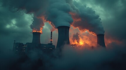 Fototapeta premium Smog and Industry
