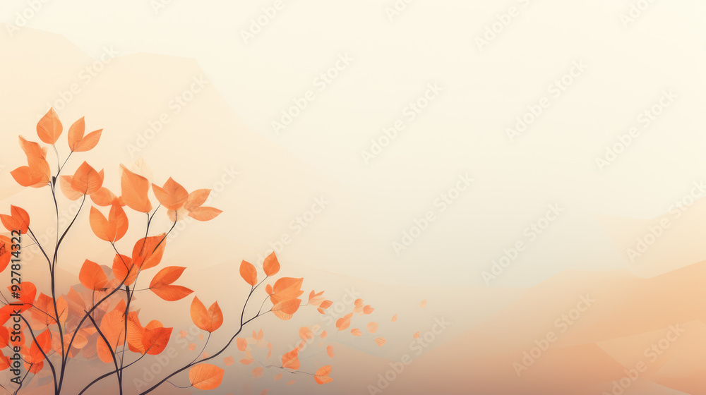 Wall mural generated illustration of beautiful autumn foliage background with brunches