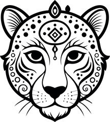 Coloring Pages Leopard Face Mandala Easy