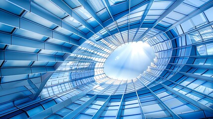 The modern abstract architectural blue pattern.