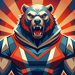 Fototapeta premium vector illustration of powerfull bear