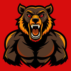 Fototapeta premium vector illustration of powerfull bear