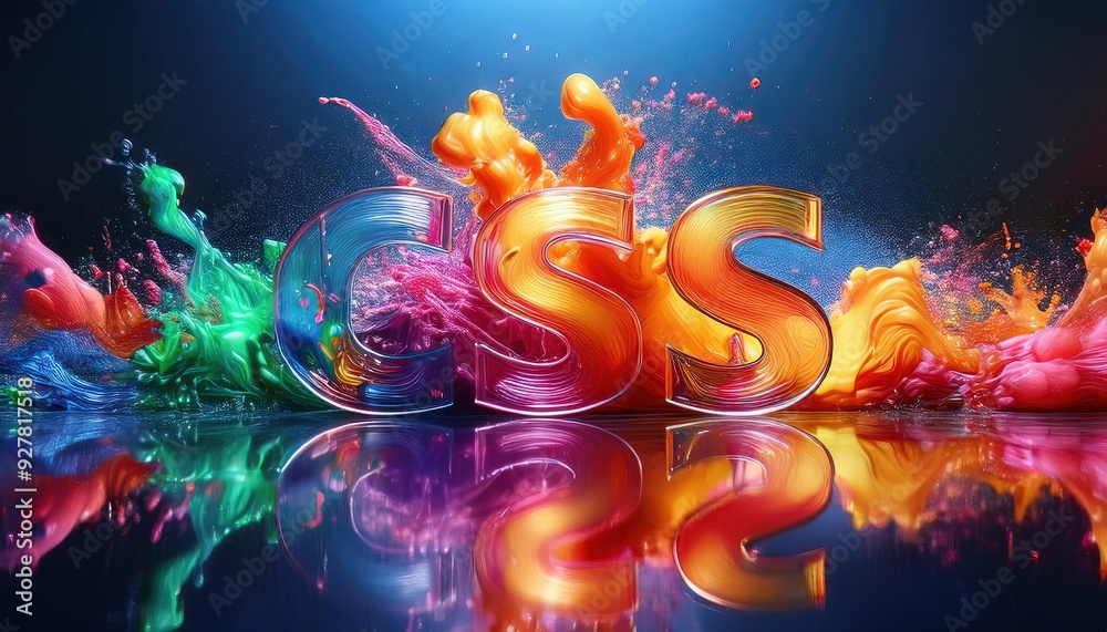 Poster creative css design with colorful splash effects
