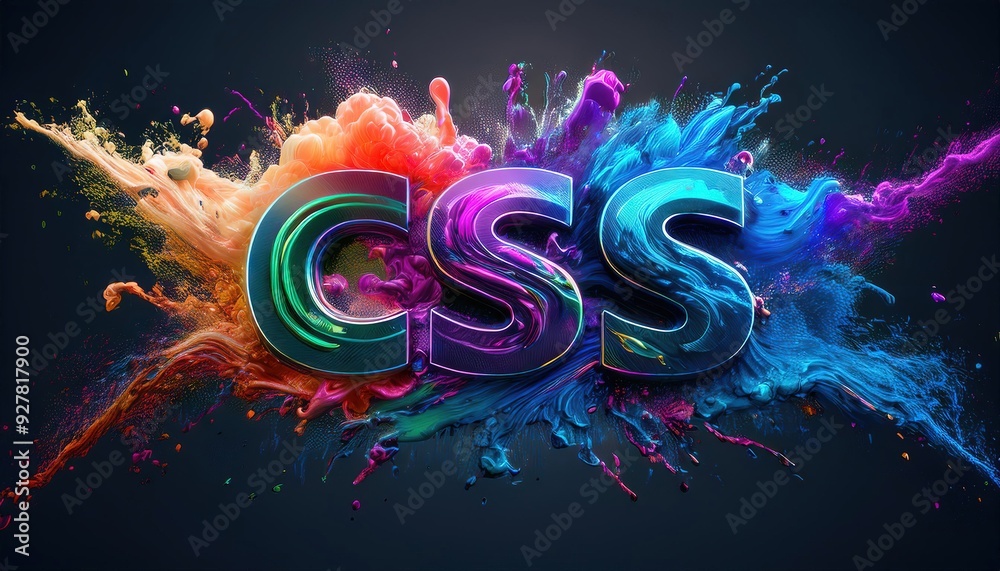 Poster creative css design with colorful splash effects