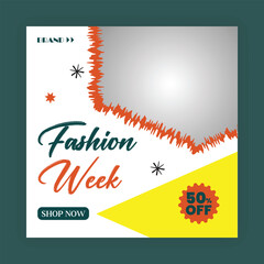 Fashion Sale Social Media Post Template. Fully Editable Instagram and Facebook Square Post Frame Puzzle Organic Sale Poster. Urban fashion social media post template.