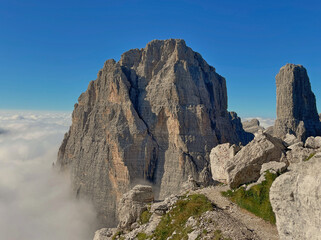 scenic rugged and rocky panorama in the Brenta Dolomites