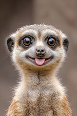 Fototapeta premium A portrait of a funny animal making a silly expression.