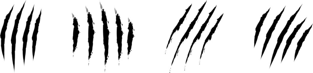 Animal Claw scratches icons set vector. Claws silhouette, claw marks © Volodymyr