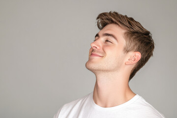 Fototapeta premium A close up of a man's face with his eyes closed