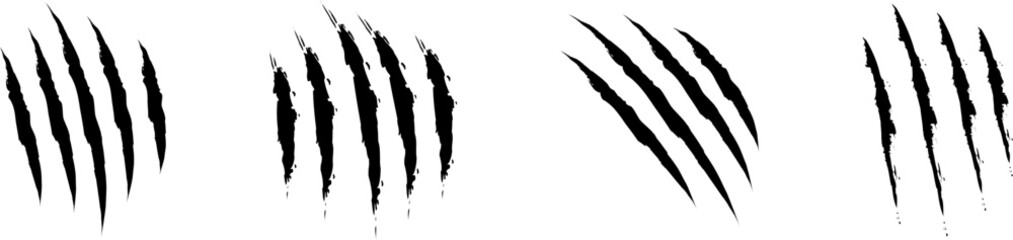 Animal Claw scratches icons set vector. Claws silhouette, claw marks © Volodymyr