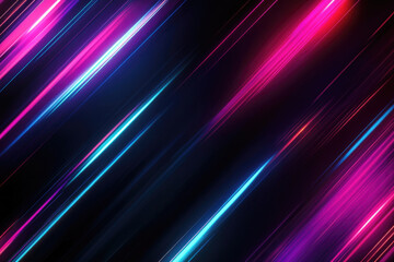 A striking backdrop with neon futuristic flashes and motion light lines against a black background.