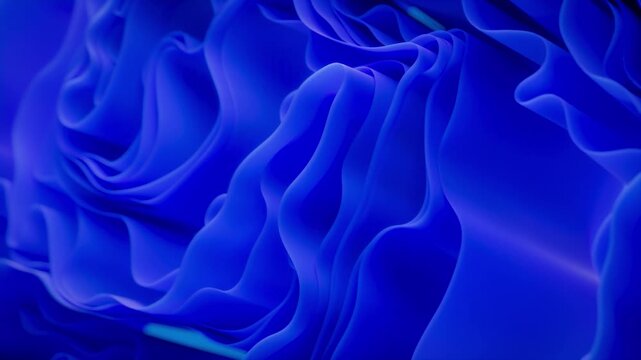 3D Curved Blue Cloth Flow