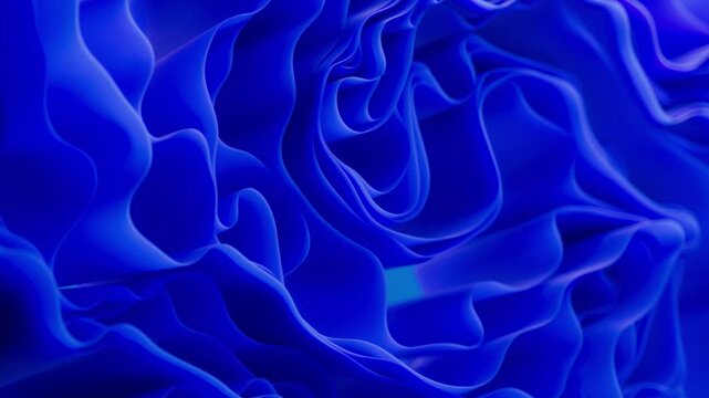 3D Curved Blue Cloth Flow