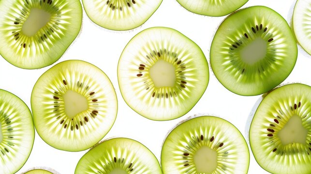 Seamless kiwi fruit cut slice  pattern background