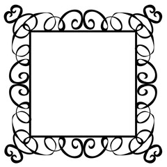 Black frame on a white background drawn in doodle style