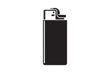 Cigarette gas Lighter vector silhouette icon