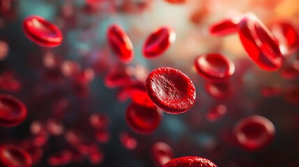  A collection of red blood cells with a red dot on the bottom