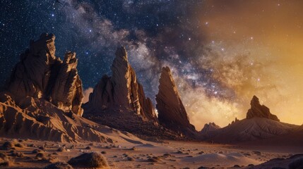 Milky Way Over Desert Mountains